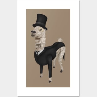 Fancy Llama in a top hat Posters and Art